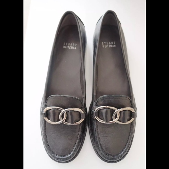 Stuart Weitzman Shoes - New Stuart Weitzman Black Leather Loafer Shoes 7/8